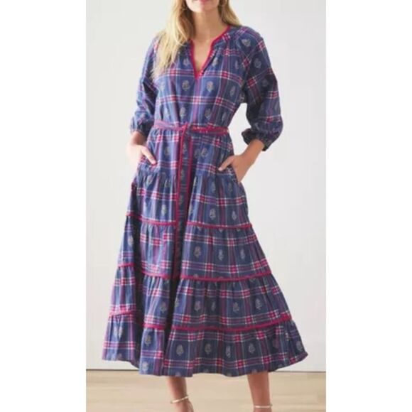 Printfresh Nostalgia Plaid - Main Street Dress - Navy Sz. S - Picture 1 of 9